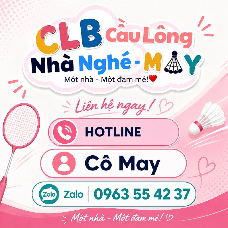 Logo CLB CẦU LÔNG NHÀ NGHÉ MAY