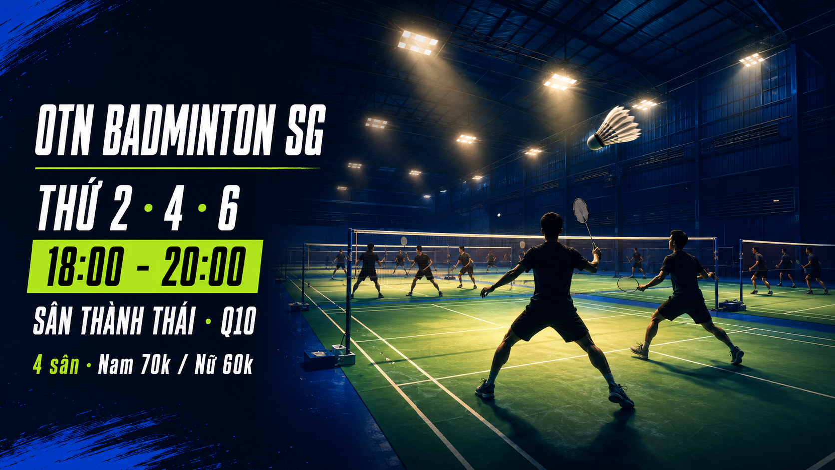OTN Badminton · Sân Thành Thái Badminton Club Q10